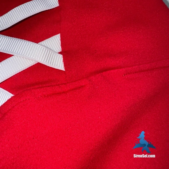 1084 Fabletics Powerhold High Waisted 7/8 Leggings - Size XS - Red w/White Laces - Picture 14 of 15